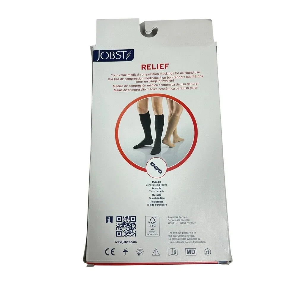3 Pair JOBST Relief Closed Toe Knee Hi Compression Socks XL Beige 15-20 mmHg NEW